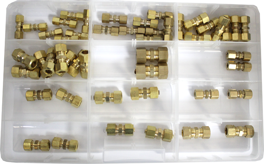 4 pieces Brass 3/16 Line Compression Fitting Union Steel Copper Nylon  Plastic