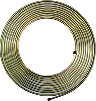 FMSI HYDRAULIC 25' x 3/8'' COIL BRAKE LINE TUBING ZINC COATED WITH 10 NUTS DOT